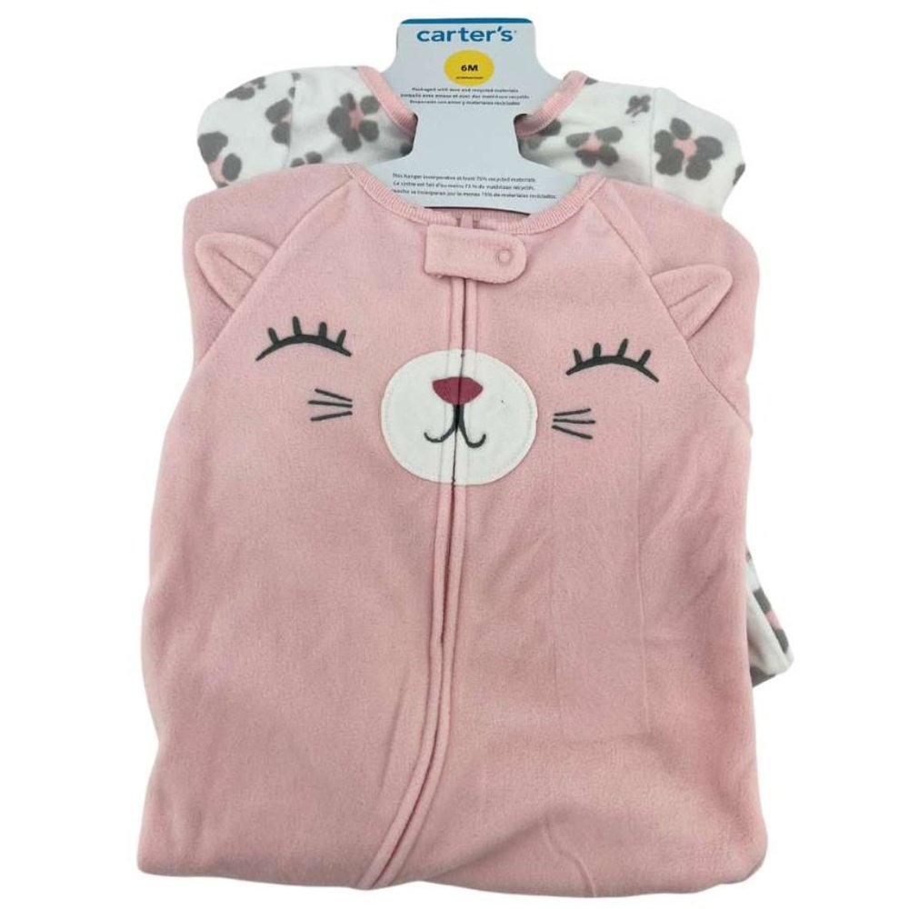Carter's | Girl's Zip Up Pyjama Set | Pink & White | Various Sizes